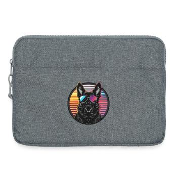 Chien cool avec des lunettes de soleil - Sacoche pour ordinateur portable 15 pouces - gris chiné - Devant