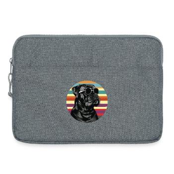 Chien cool avec des lunettes de soleil - Sacoche pour ordinateur portable 15 pouces - gris chiné - Devant