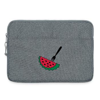 Melon avec fourchette - Sacoche pour ordinateur portable 15 pouces - gris chiné - Devant