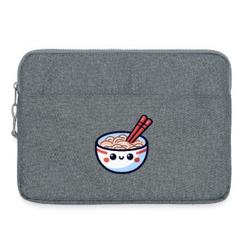 Kawaii Ramen Schüssel mit Essstäbchen - Laptoptasche 15" - Grau meliert - Vorne
