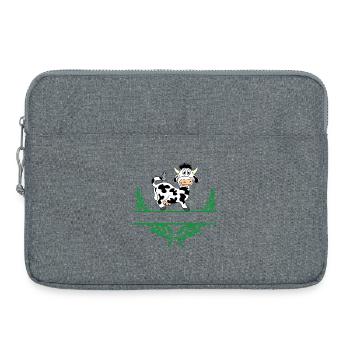 Cow Laurel Wreath with Namespace - Laptop bag 15" - heather grey - Front
