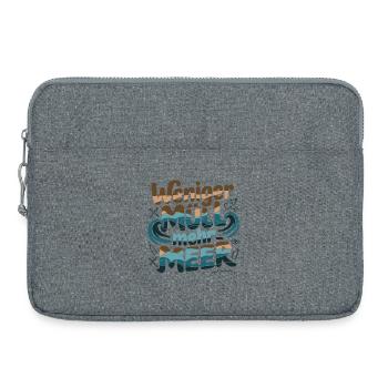Less Waste More Sea Environmental Awareness Statement - Laptop bag 15" - heather grey - Front