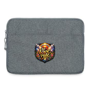 Que l’amour règne - Sacoche pour ordinateur portable 15 pouces - gris chiné - Devant