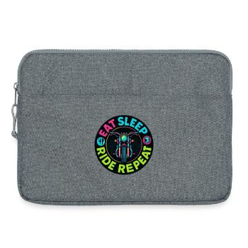 Eat Sleep Ride Repeat - Moto - Biker - Sacoche pour ordinateur portable 15 pouces - gris chiné - Devant
