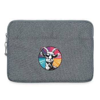 Chèvre avec des lunettes de soleil - Sacoche pour ordinateur portable 15 pouces - gris chiné - Devant