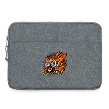 Flames Tiger: Burning Hunt - Laptop bag 15" - heather grey - Front
