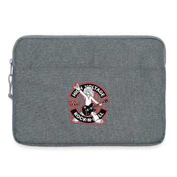 High Voltage Rock'n'Roll Cartoon Guitarist - Laptop bag 15" - heather grey - Front