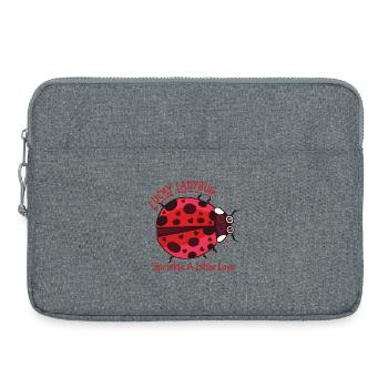 Lucky Ladybug: Süßer Marienkäfer mit Herzen - Laptoptasche 15" - Grau meliert - Vorne