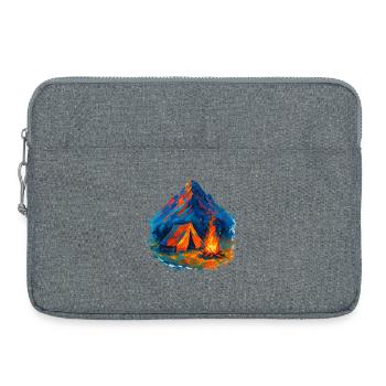 Mountain tent in a sea of flames - Laptop bag 15" - heather grey - Front