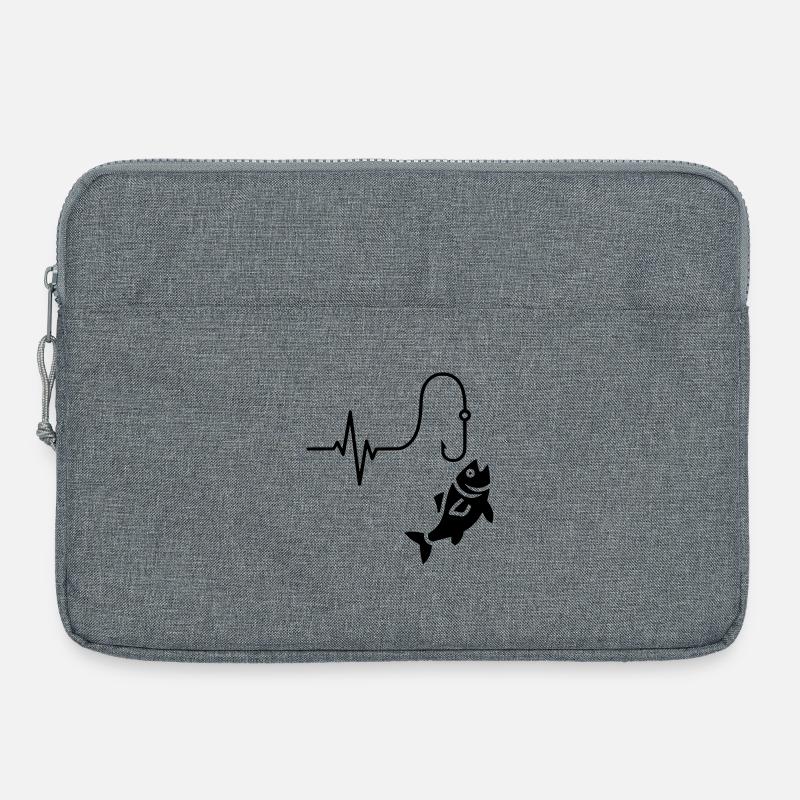 Silhouette de poisson pulsé ECG - Sacoche pour ordinateur portable 15 pouces - gris chiné