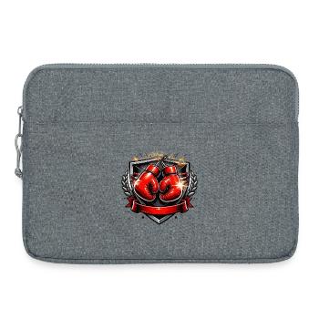 Boxhandschuh Wappen Design - Laptoptasche 15" - Grau meliert - Vorne