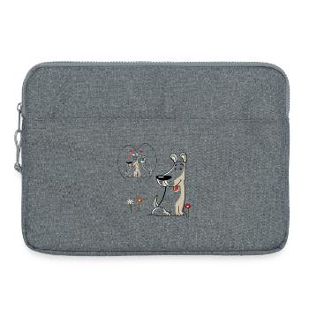 Dog in love - Laptop bag 15" - heather grey - Front