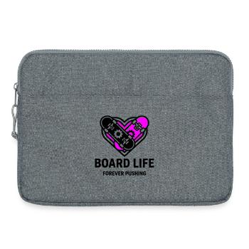 Board Life, Stylisches Skater Shirt, Hoodie, Bag - Laptoptasche 15" - Grau meliert - Vorne