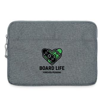 Board Life, Stylisches Skater Shirt, Hoodie, Bag - Laptoptasche 15" - Grau meliert - Vorne