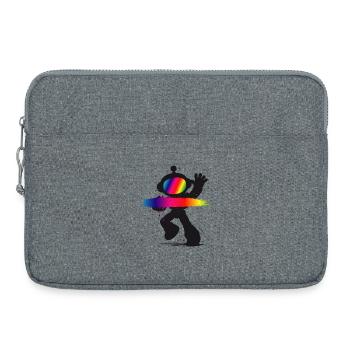 Roboter Silhouette Regenbogen Splash Design   - Laptoptasche 15" - Grau meliert - Vorne