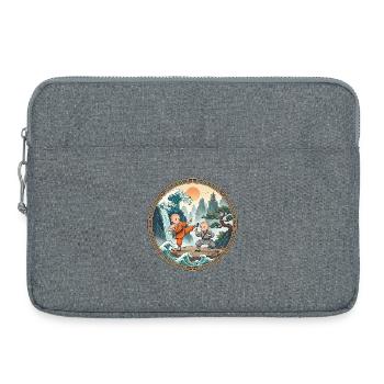 Kung Fu Kämpfer - Laptoptasche 15" - Grau meliert - Vorne