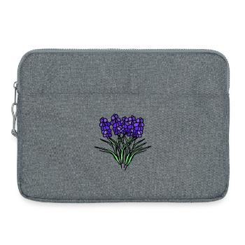 Fleurs de bouquet de lavande violette - Sacoche pour ordinateur portable 15 pouces - gris chiné - Devant