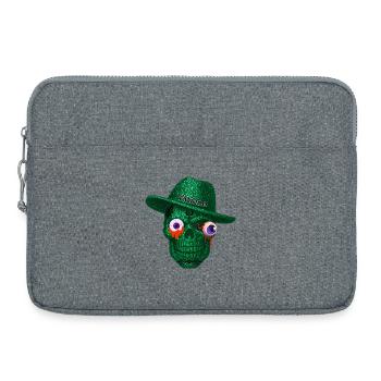 T-Shirt-Design mit einem Schädel mit herausragendem Auge. - Laptoptasche 15" - Grau meliert - Vorne