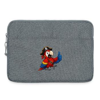 Perroquet de pirate Pouce en l’Aire - Sacoche pour ordinateur portable 15 pouces - gris chiné - Devant