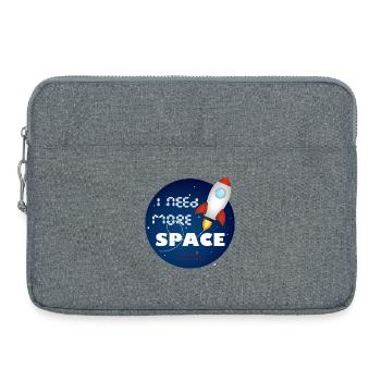 Fusée spatiale dans une illustration cercle bleu - Sacoche pour ordinateur portable 15 pouces - gris chiné - Devant