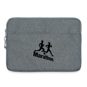 Duo de course – Marathon par équipes - Sacoche pour ordinateur portable 15 pouces - gris chiné - Devant