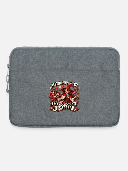 Meine Superkraft? Schokoladen-Verschwinde-Hexe - Laptoptasche 15" - Grau meliert