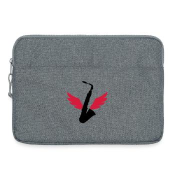 Saxophone / Saxophon - Laptop bag 15" - heather grey - Front