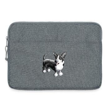 Welsh Corgi Cardigan - Laptoptasche 15" - Grau meliert - Vorne