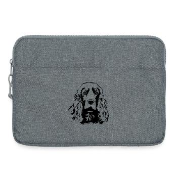 Tête de Cocker Spaniel - Sacoche pour ordinateur portable 15 pouces - gris chiné - Devant