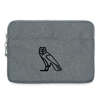 Eulen-Hieroglyphe - Laptoptasche 15" - Grau meliert - Vorne
