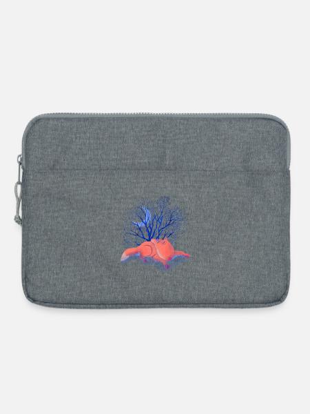 Mondträume unter Blauem Baum - Laptoptasche 15" - Grau meliert