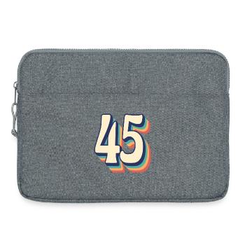 Vintage rétro T Shirt numéro 45 quarante-cinq - Sacoche pour ordinateur portable 15 pouces - gris chiné - Devant