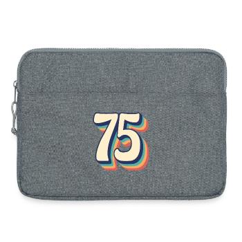 Vintage Retro T-Shirt Number 75 Seventy Five - Laptop bag 15" - heather grey - Front