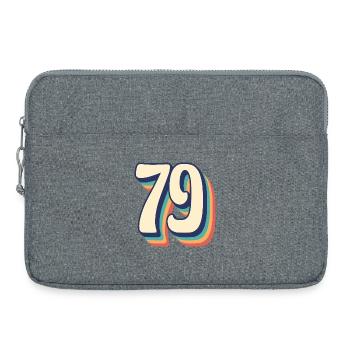 Vintage Retro T Shirt Number 79 Seventy Nine - Laptop bag 15" - heather grey - Front