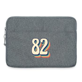 T-Shirt rétro Vintage numéro 82 quatre-vingt-deux - Sacoche pour ordinateur portable 15 pouces - gris chiné - Devant