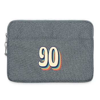 T-Shirt rétro Vintage numéro 90 quatre-vingt-dix - Sacoche pour ordinateur portable 15 pouces - gris chiné - Devant