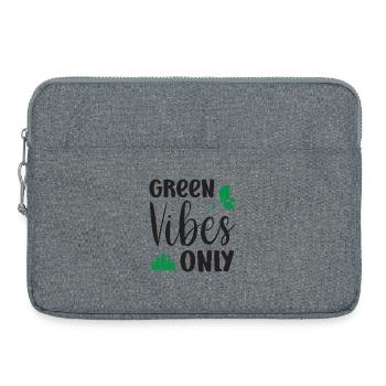 Green Vibes Only - Laptop bag 15" - heather grey - Front