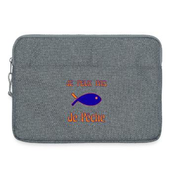 I CAN'T. FISHING. FISH. APRIL FOOL - Laptop bag 15" - heather grey - Front