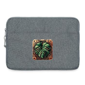 Cybernetic Monstera PCB Design - Laptop bag 15" - heather grey - Front