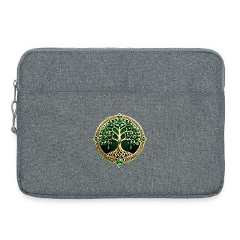 L’arbre de vie aux nœuds celtiques. - Sacoche pour ordinateur portable 15 pouces - gris chiné - Devant