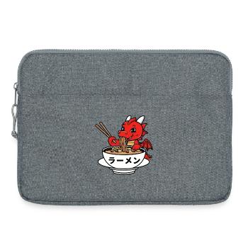 Dragon mignon appréciant les ramen japonais - Sacoche pour ordinateur portable 15 pouces - gris chiné - Devant