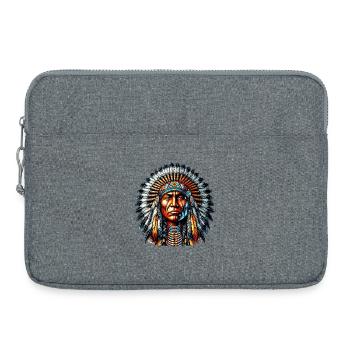 Amerikanisch, Indianer, Amerikaner - Laptoptasche 15" - Grau meliert - Vorne