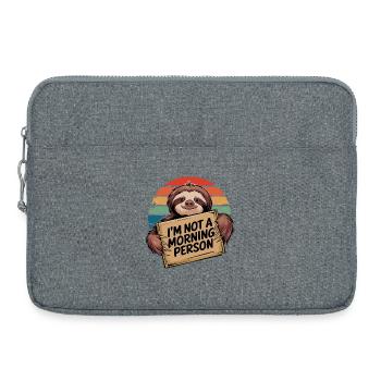 Pas une personne du matin paresseux - Sacoche pour ordinateur portable 15 pouces - gris chiné - Devant