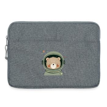 ours en tant qu’astronaute - illustration animale ludique - Sacoche pour ordinateur portable 15 pouces - gris chiné - Devant