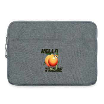 Peach Retro – Hello There Statement - Laptop bag 15" - heather grey - Front
