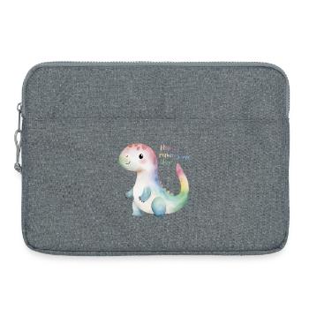 Cute Rainbow Dino – Have a Rawr-some Day! - Laptop bag 15" - heather grey - Front