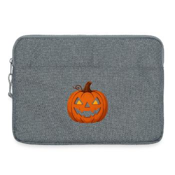 Citrouille Helloween avec visage effrayant - Sacoche pour ordinateur portable 15 pouces - gris chiné - Devant