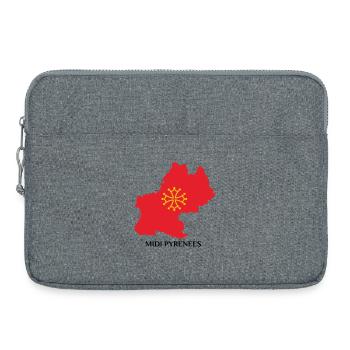 Map of the Midi-Pyrénées - Laptop bag 15" - heather grey - Front