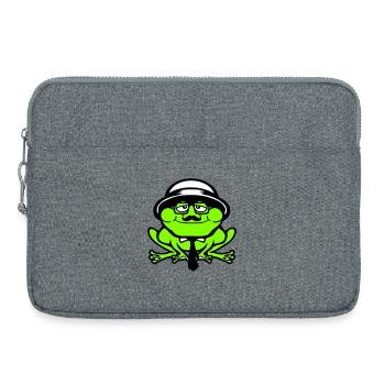 Frog Sir Mr. Rich Gangster Glasses Hat Tie - Laptop bag 15" - heather grey - Front