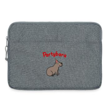 Partybara – le capybara joyeux avec un chapeau de fête - Sacoche pour ordinateur portable 15 pouces - gris chiné - Devant